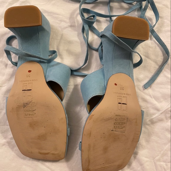 E8 Miista Wrap Heel Sandals - Baby Blue Suede - size US6 - Picture 3 of 4